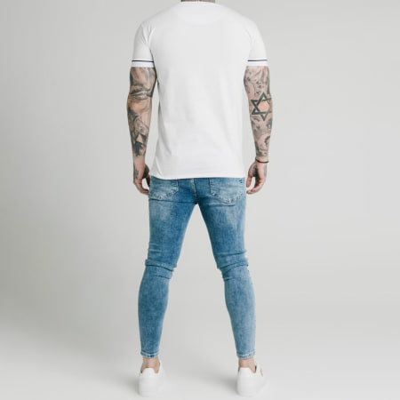 SikSilk - Tee Shirt High Collar 16832 Blanc