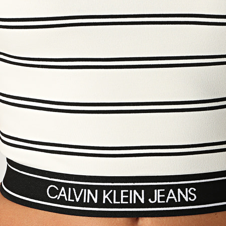 Calvin Klein - Débardeur Femme A Rayures Stripe Milano 4149 Blanc