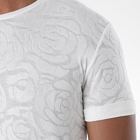 Uniplay - Tee Shirt Oversize Floral UY499 Blanc Cassé