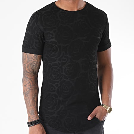Uniplay - Tee Shirt Oversize Floral UY499 Noir