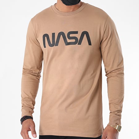 NASA - Tee Shirt Manches Longues Worm Logo 2 Camel