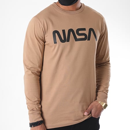 NASA - Tee Shirt Manches Longues Worm Logo 2 Camel