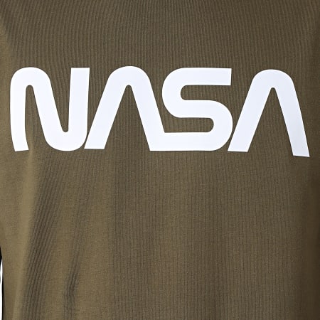 NASA - Tee Shirt Manches Longues Worm Logo 2 Vert Kaki