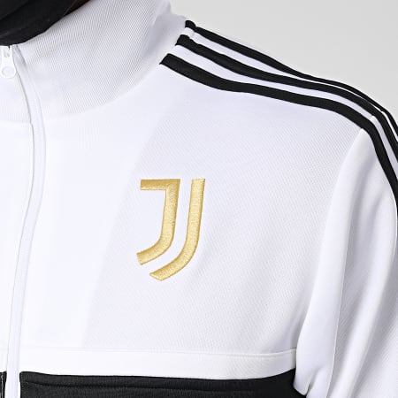adidas - Veste Zippée A Bandes Juventus FR4221 Blanc Noir Doré