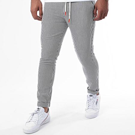 Classic Series - Pantalon A Rayures A19Y2243 Blanc Gris Anthracite