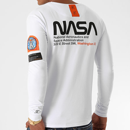 Final Club - Tee Shirt Manches Longues Space Exploration Avec Patch Et Broderie 462 Blanc