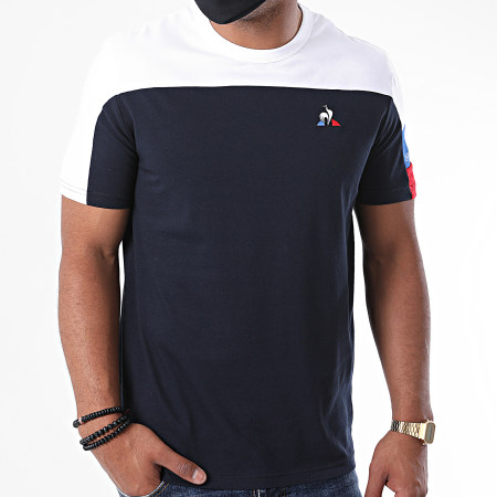 Le Coq Sportif - Tee Shirt Tricolore N1 2020516 Bleu Marine Ecru