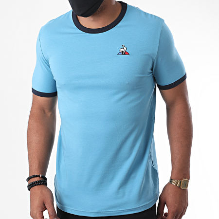 Le Coq Sportif - Tee Shirt Essential Bicolore N1 2020807 Bleu Clair