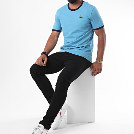 Le Coq Sportif - Tee Shirt Essential Bicolore N1 2020807 Bleu Clair
