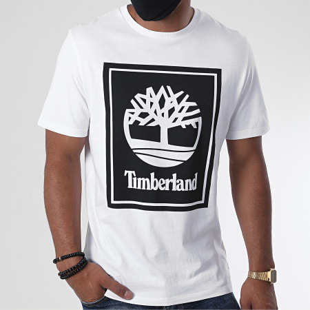 Timberland - Tee Shirt Stack Logo A2AJ1 Blanc
