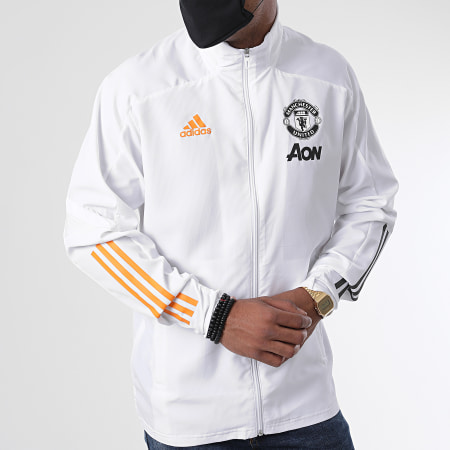 Adidas Performance - Veste De Sport A Bandes Manchester United FC FR3663 Blanc