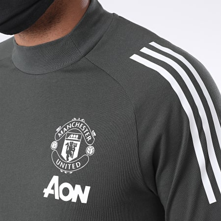 Adidas Performance - Tee Shirt De Sport A Bandes Manchester United FC FR3648 Gris Anthracite