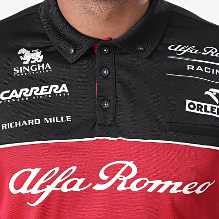 Alfa Romeo Racing - Polo tecnica a manica corta Race ARRRTCPO20 Rosso Nero