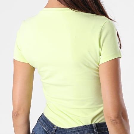 Guess - Tee shirt Slim Femme W0YI0F-J1300 Jaune Fluo