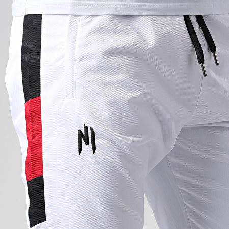 NI by Ninho - Pantalon Jogging A Bandes Uzi PT029 Blanc