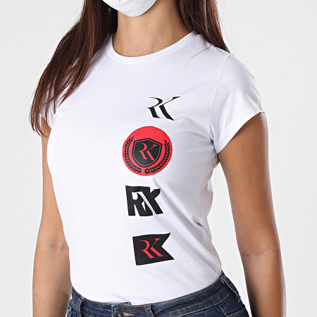 RK - Tee Shirt Slim Femme Logo Patch Blanc