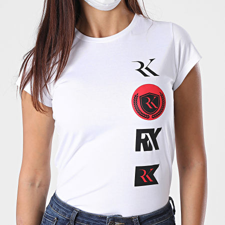 RK - Tee Shirt Slim Femme Logo Patch Blanc