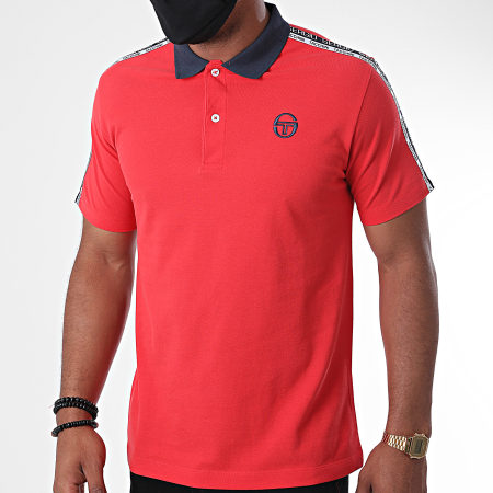 Sergio Tacchini - Polo Manches Courtes A Bandes Beso Rouge