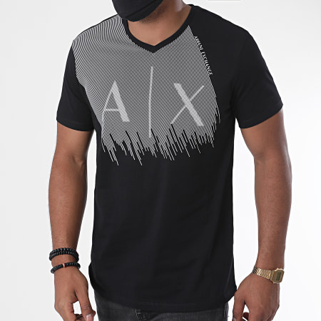 Armani Exchange - Tee Shirt Col V 6HZTAQ-ZJ2HZ Noir