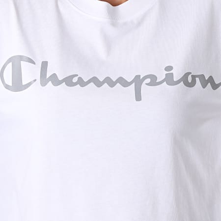 Champion - Tee Shirt Femme 113290 Blanc Réfléchissant