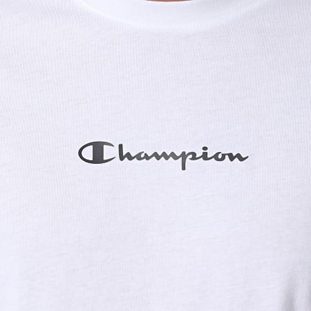 Champion - Tee Shirt Manches Longues A Bandes Tricolore 214819 Blanc Bordeaux Bleu Marine