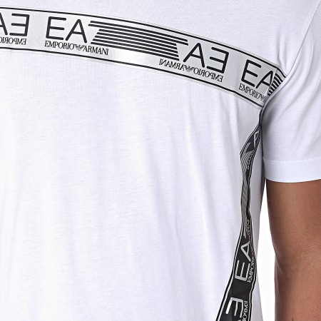 EA7 Emporio Armani - Tee Shirt 6HPT10-PJ02Z Blanc Argenté