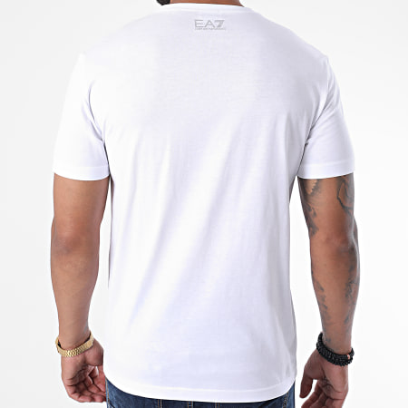 EA7 Emporio Armani - Tee Shirt 6HPT10-PJ02Z Blanc Argenté