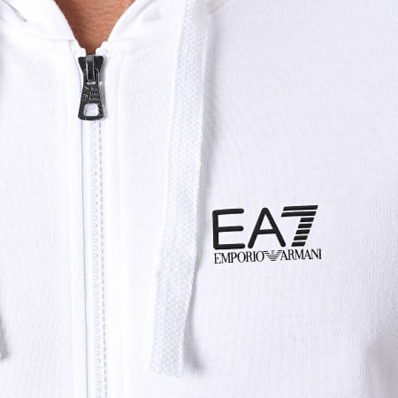 EA7 Emporio Armani - Felpa con cappuccio e zip 8NPM03-PJ05Z Bianco sporco