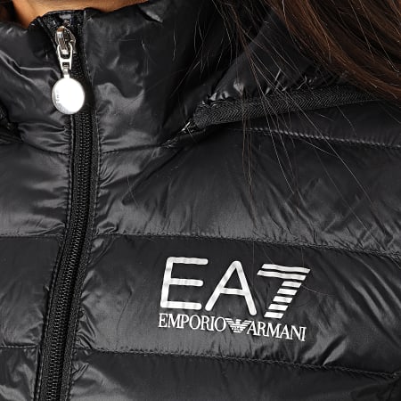 EA7 Emporio Armani - Doudoune Capuche Femme 8NTB23-TN12Z Noir Argenté