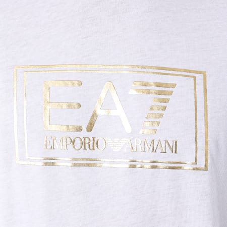 EA7 Emporio Armani - Tee Shirt 6HPT51-PJM9Z Blanc Doré