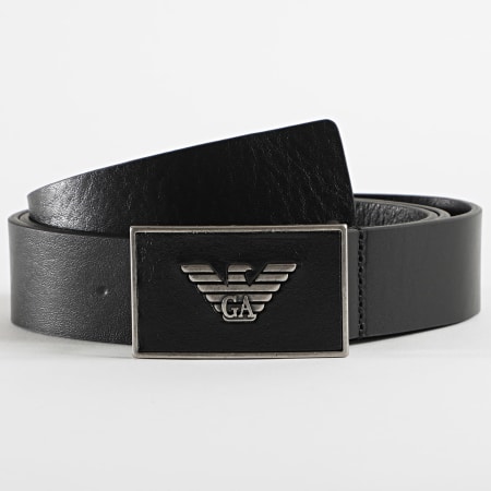 Emporio Armani - Cinturón plano de piel Y4S196 Negro
