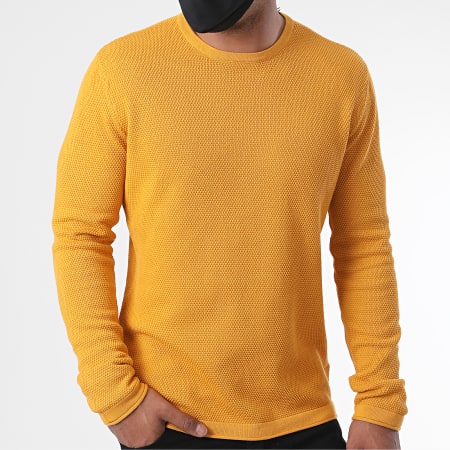 Only And Sons - Sweat Crewneck Panter 12 Jaune Moutarde