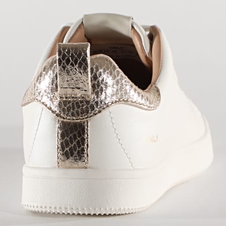 Only - Baskets Femme Shilo Animal Blanc Doré