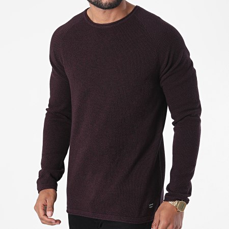 Jack And Jones - Pull Hill Knit Bordeaux Chiné