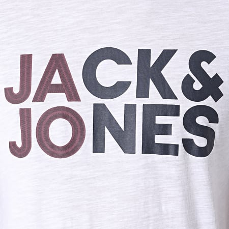 Jack And Jones - Tee Shirt Slim Jones Blanc Chiné