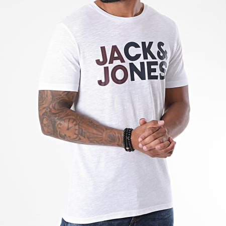 Jack And Jones - Tee Shirt Slim Jones Blanc Chiné