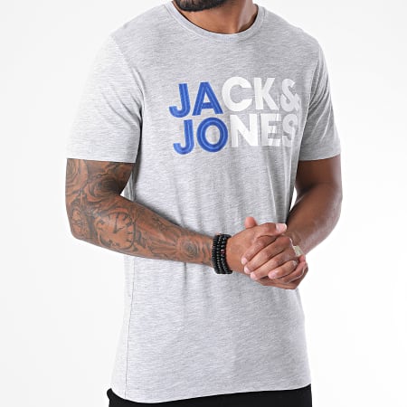 Jack And Jones - Tee Shirt Slim Jones Gris Clair Chiné