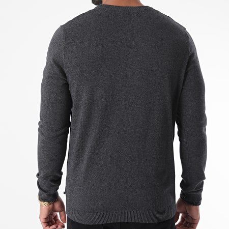 Jack And Jones - Pull Basic Knit Gris Anthracite Chiné