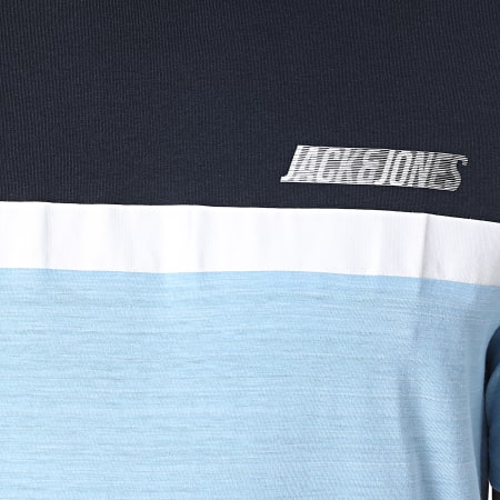 Jack And Jones - Tee Shirt Aiden Bleu Ciel Bleu Marine