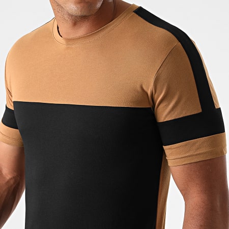 LBO - Camel negro Camiseta oversize a rayas 1213