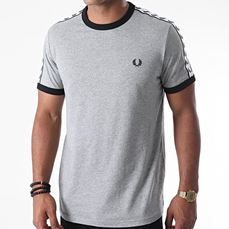 Fred Perry - Taped Ringer Tee Shirt M6347 Grigio scuro