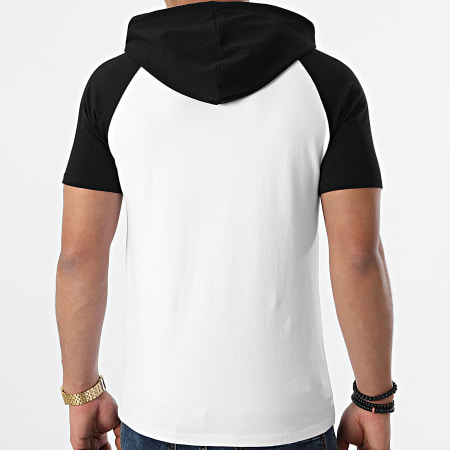 LBO - Tee Shirt Capuche Raglan 1218 Blanc Noir