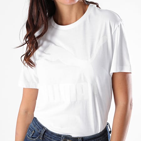 Puma - Tee Shirt Femme Classics Logo 597618 Blanc