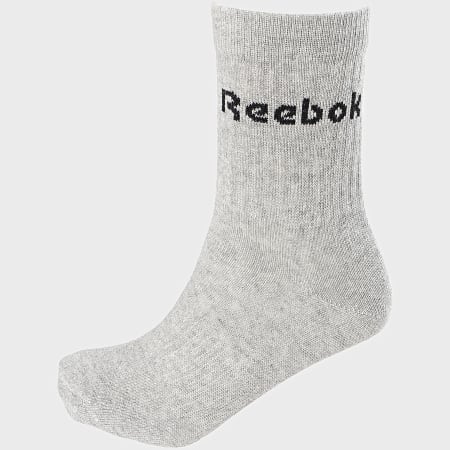 Reebok - Lote de 3 pares de calcetines GC8669 Negro Blanco Gris