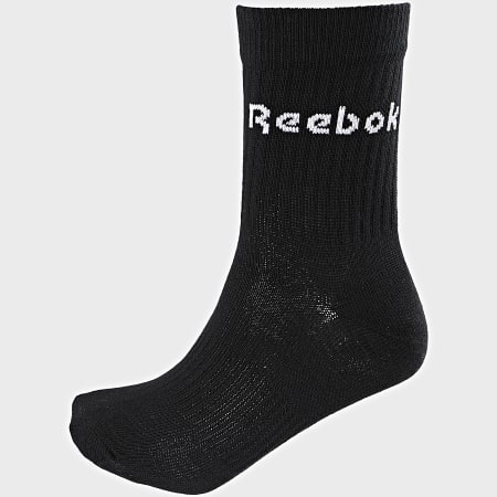 Reebok - Lote de 3 pares de calcetines GC8669 Negro Blanco Gris
