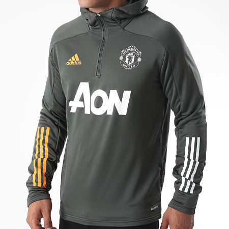 Adidas Sportswear - Sweat Col Zippé Capuche Manchester United FC TK GD3704 Vert Kaki