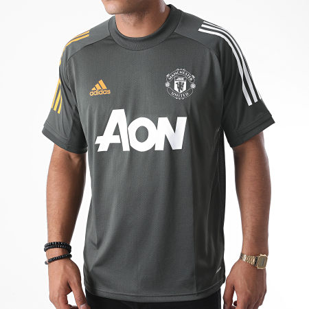 Adidas Sportswear - Tee Shirt De Sport A Bandes Manchester United FC FR3655 Vert Kaki