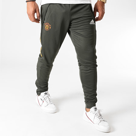 Adidas Performance - Pantalon Jogging A Bandes Manchester United FC FR3667 Vert Kaki