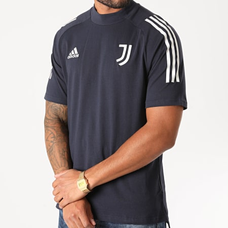 Adidas Performance - Tee Shirt De Sport A Bandes Juventus FR4265 Bleu Marine