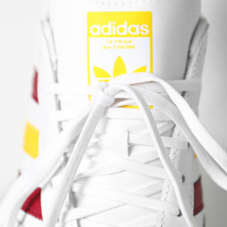 Adidas Originals - Baskets Team Court FW5066 Footwear White Collegiate Burgundy Wonder Glow